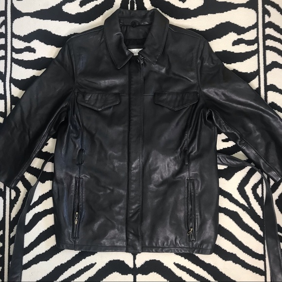 Vintage Y2K Lamb’s Leather Belted Trench Coat Size XL - Picture 7 of 12